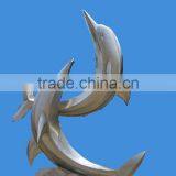 Large Modern Stainless Steel Dolphin Sculpture thumbnail-1