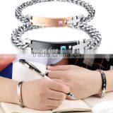 2017 New Arrival Titanium Stainless Steel His And Her True Lover Couple Customized Couple Bracelet thumbnail-4