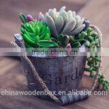 Mini Custom Wooden Barrel Flower Pots thumbnail-3
