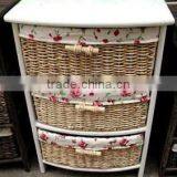 Lovery Handmade Wicker &wood Drawer Cabinet /wicker or Willow Storage Cabinet With 3 Basket(manufacture) thumbnail-1