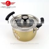 yellow high quality wholesale stainless steel cooking pot set/stainless steel camping pot