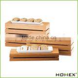 Bamboo Cube Rectangle Risers Food Display Rack Homex BSCI/Factory thumbnail-1