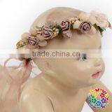Beautiful Pink Wedding Flower Girl Head Hair Wreath And Matching Bracelet thumbnail-5