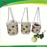 Birch Hanging Hurricane Lanterns With Glass thumbnail-1