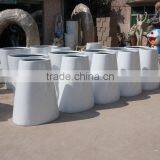 White Modern Fiberglass Flowerpot Planter thumbnail-2