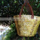 Eco Friendly Natural Bamboo Sequin Basket With Liner thumbnail-4