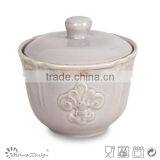 Grey With White Dots Ceramic Sugar Pot thumbnail-3