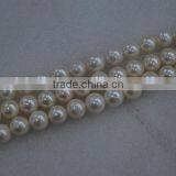 Big 11-12mm White Round Freshwater Pearl Strand thumbnail-2