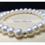 Hottest 8-9mm White Round Freshwater Pearl Love Bracelet thumbnail-3