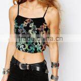 Halter Neck Crop Top Sequins Lace thumbnail-4