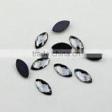 Mirror Glass Stone Sew on Rhinestone Flatback Navette Crystal Mini Size Clear Color