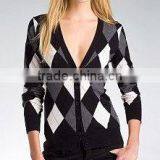 Sell 8KN053 Knit Argyle Cardigan thumbnail-1