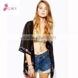 2014 Wholesale Half Sleeve Printed Chiffon Ladies Blouse Design Hot Sexy Kimono thumbnail-1