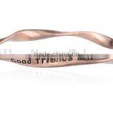 Good Friend Custom Engraved Bangle Fashion Design Friendship Bangles Twist Metal Bangle for Friend Gifts thumbnail-4