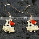 New Products 2015 Fleur de Lis Football Charm Dangle Earring for Crowd thumbnail-1