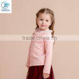 Winter Girls Knitted t Shirt Decorated With Lace And Pearl Around Neck Kids Long Sleeve Clothes thumbnail-4