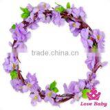 Wholesale Wedding Crown Plain Peach Floral Petals Headband Hair Accessories Flower Prom Girl Garland Tiara thumbnail-3