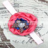 Boutique Infant Ruffled Rosette Rhinestone Flower Baby Bows Headband Wholesale thumbnail-4