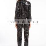 2016 Instyles Gothic Wetlook Catsuit Body Suit Black Faux Leather Zipper Jumpsuits Catwoman thumbnail-2