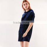 2017 Latest Fashion Half Sleeve Womens Velvet Hoodie Dress thumbnail-2