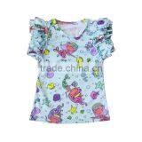 2017 Toddler Kids Baby Girls Shirts Pernickety Children Clothes Mermaid T Shirt Top Cute Flutter Shirt for Baby thumbnail-1