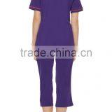 2017 Summer Collection Cotton and Modal Blend Women Pajamas Sleepwear Set With Coral Piped Trims thumbnail-3