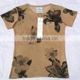 Men Full Flower Print Cotton Polyester Pocketed T-Shirts thumbnail-1
