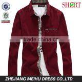 2016 Multicolor Contrast Design Men Slim Fit Corduroy Shirt thumbnail-1