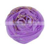 Imitation Silk Scarves & Wraps Rectangle Golden Purple Peacock Custom Scarf thumbnail-3