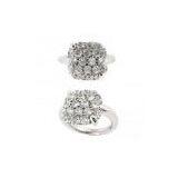 Dazzling Stylish Prong Setting cz Silver Engagement and Wedding Ring Sets thumbnail-1