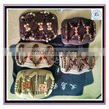 Hot Saling Diy Fashion European Style Brown White Elastic Wooden Beaded Magic Comb Jewelry thumbnail-1