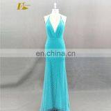 Elegant V Neckline Strap Back Handwork Heavy Beaded Evening Dresses 2017