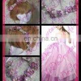 Aidocrystal pink flower pearl lace headband bridal wedding fascinators women hair accessories
