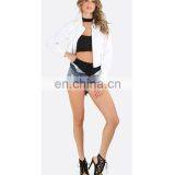 Criss Cross Stain Bomber Jacket Women thumbnail-5