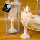 Elegant Calla Lily Accented Champagne Flute Candle Holder Favors thumbnail-1