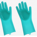 Silicon Dish Scrubber Rubber Gloves Food Grade Cleaning Sponge Dishwashing Brushes Magic Silicone Gloves thumbnail-5