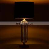 Top Sale Hotel Home Desk Decoration Metal Gold Study Table Lights With Black Lampshade thumbnail-6