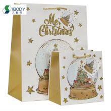 Custom Recyclable 128g Coated Paper Coated Bright Film Christmas Gift Bag Clothes Shopping Bag thumbnail-3