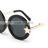 Designer Unique Style Fashionable Full Metal Frame Mirror Round Sunglasses With Sun and Star Decoration thumbnail-3