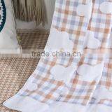 China 100% Cotton White Cloud Printed Moving Soft Summer Home Use Plaid Made in China Towel Blanket thumbnail-3