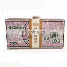 Luxury Rhinestone Dollar Clutch Bag Evening thumbnail-3