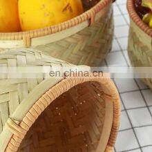 Set Of 3 Round Bamboo Storage Basket Fruit Basket Wholesale Handwoven Made in Vietnam thumbnail-4