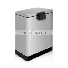 40 Liter Rectangular Large Stainless Steel Hotel Trash Can Pedal Bin thumbnail-3