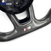 For Audi A4 B9 Black Lable Carbon Fiber Perforated Leather Black Stitching Steering Wheel With S /RS Logo Accessories thumbnail-4