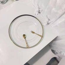 Wholesale Custom Transparent Wedding Hotel Party Gilding Decorative Plate Melamine Plates