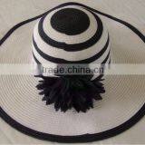 New Desgin Ladies Floppy Cap/hat Wide Brim With Flower