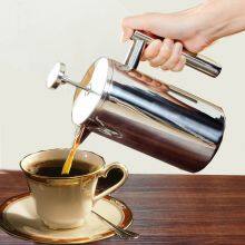 Stainless Steel Coffee Press Pot; Stainless Steel Double-wall Coffee Pot; French Press Coffee Powder Brewing1000ML thumbnail-1