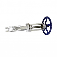 DN100 Carbon Steel Knife Gate Valve PN10/16 Pneumatic Resilient Seated Knife Gate Valve for Water Treatment System thumbnail-2