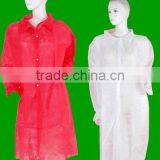 Disposable PP Lab coat S M L XL 2XL 3XL 4XL 5XL non woven single use with 4 snaps red yellow blue white