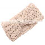 Logo Custom Available Soft Plain Acrylic Bowknot Style Girls Crochet Headband thumbnail-5